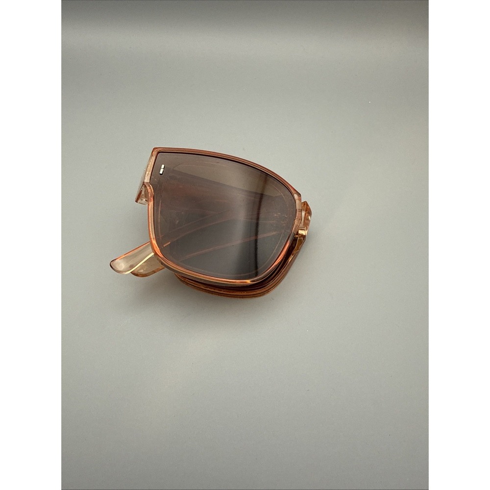 Square Oversize Sunglasses Orange Translucent Brown Lenses & Acrylic Frame Style